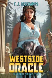 Cover art by Raven Oak for the book Westside Oracle by T. J. DesChamps.